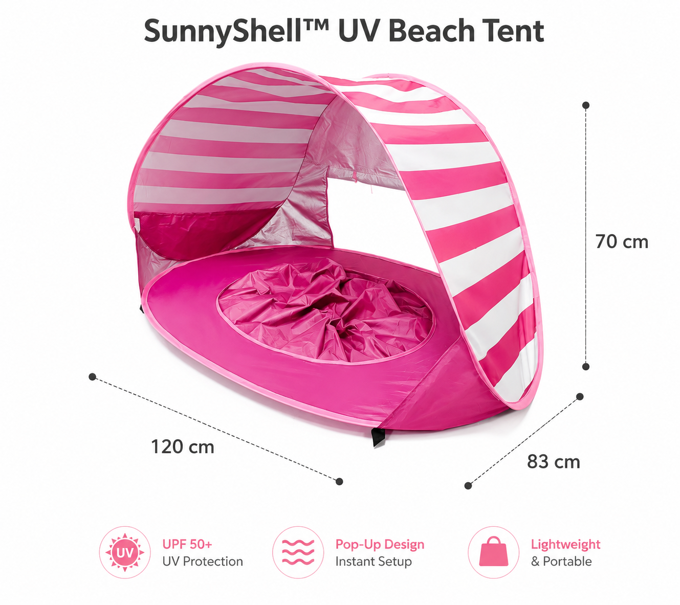 SunnyShell™ - UV strandtent voor baby's & peuters | Houd je kindje koel, beschermd en gelukkig tijdens elke zonnige dag