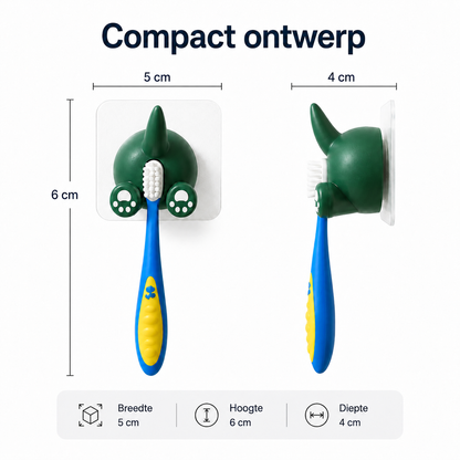 BrushBuddy™ – Zelfklevende tandenborstelhouder voor kinderen | Maak tanden poetsen leuk en houd de badkamer netjes