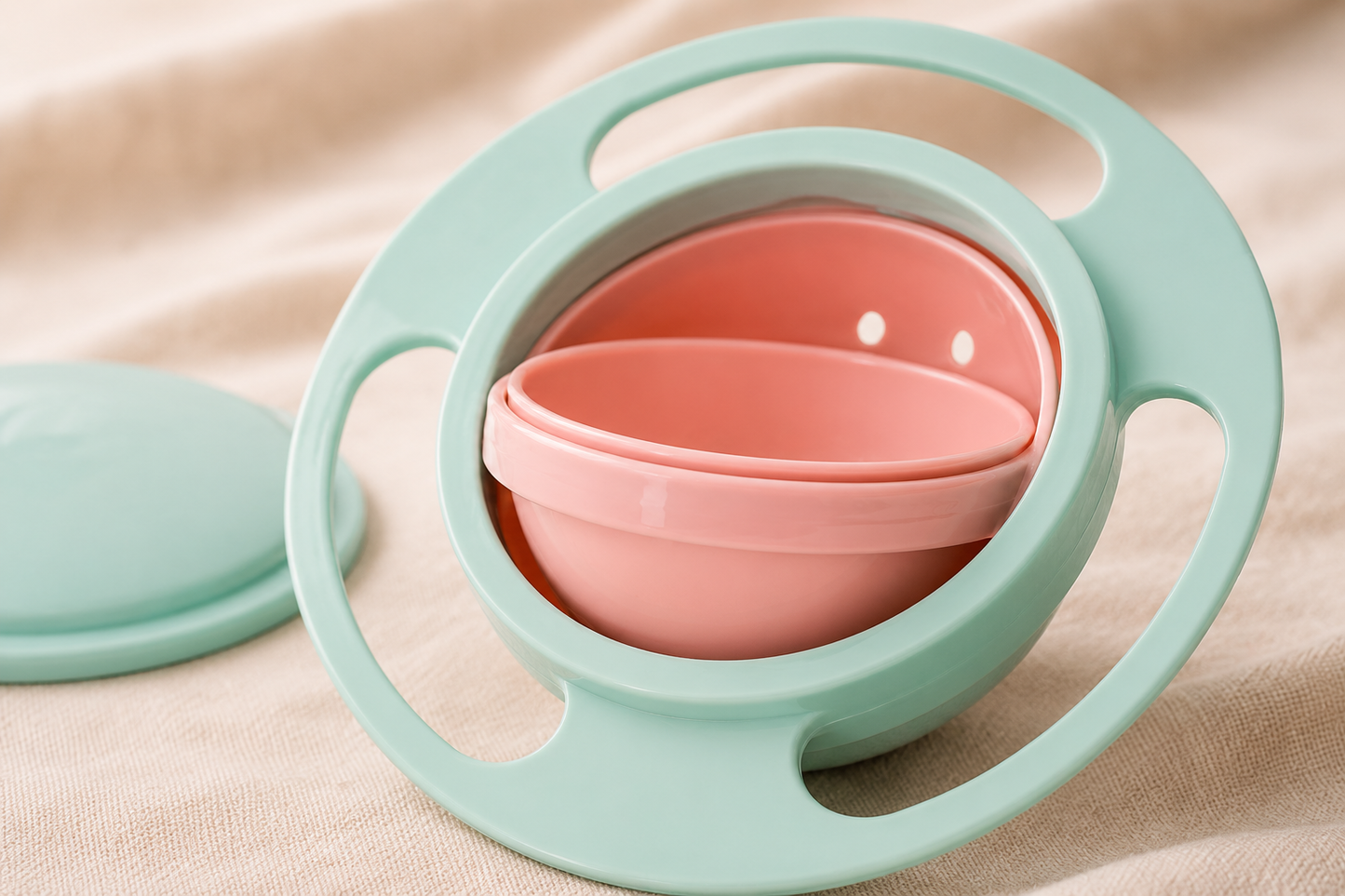 GyroBowl™ – 360° Morsvrije kinderkom | Laat je kindje zelfstandig eten zonder knoeien