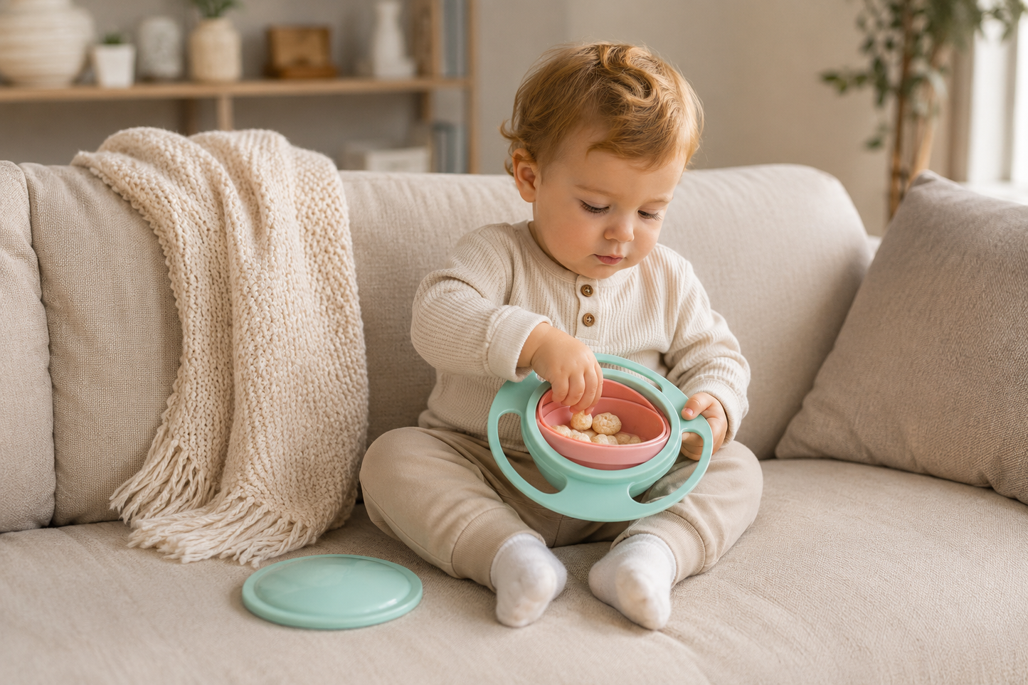 GyroBowl™ – 360° Morsvrije kinderkom | Laat je kindje zelfstandig eten zonder knoeien