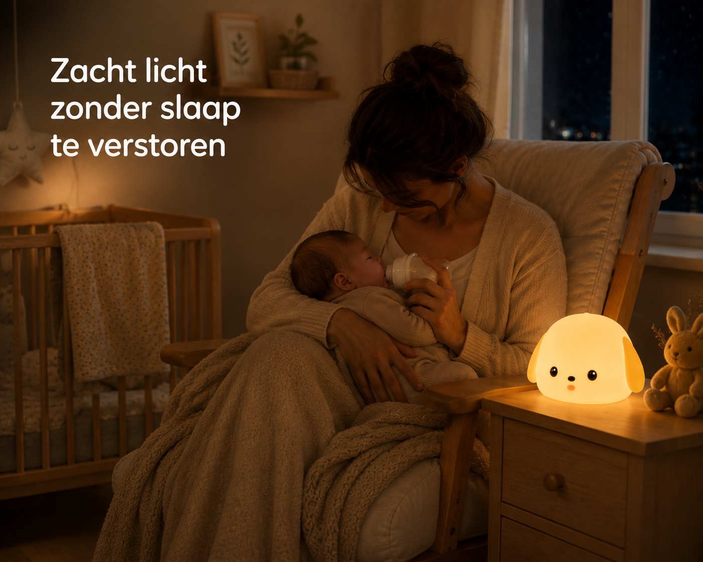 PuppyGlow™ – Zachte Siliconen Nachtlamp voor Kinderen | Geen Angst Meer in het Donker