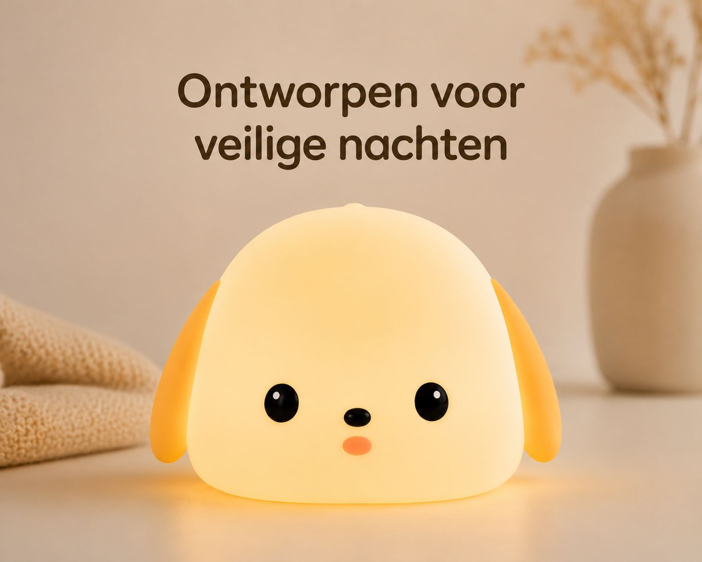 PuppyGlow™ – Zachte Siliconen Nachtlamp voor Kinderen | Geen Angst Meer in het Donker