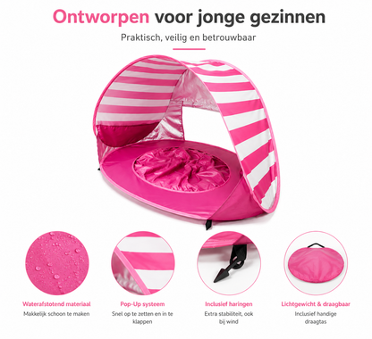 SunnyShell™ - UV strandtent voor baby's & peuters | Houd je kindje koel, beschermd en gelukkig tijdens elke zonnige dag