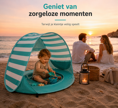 SunnyShell™ - UV strandtent voor baby's & peuters | Houd je kindje koel, beschermd en gelukkig tijdens elke zonnige dag