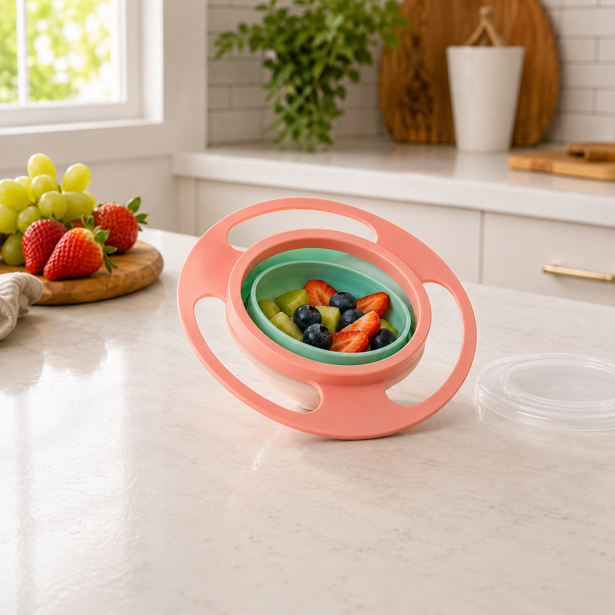 GyroBowl™ – 360° Morsvrije kinderkom | Laat je kindje zelfstandig eten zonder knoeien