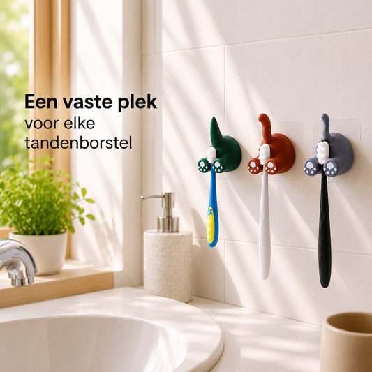 BrushBuddy™ – Zelfklevende tandenborstelhouder voor kinderen | Maak tanden poetsen leuk en houd de badkamer netjes