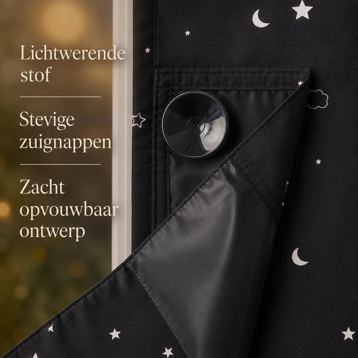 LumiShade – Draagbaar verduisteringsgordijn met zuignappen | maak elke kamer rustiger voor dutjes, bedtijd en reizen