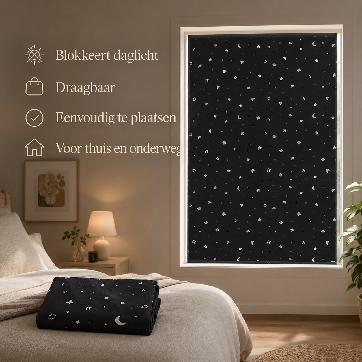 LumiShade – Draagbaar verduisteringsgordijn met zuignappen | maak elke kamer rustiger voor dutjes, bedtijd en reizen